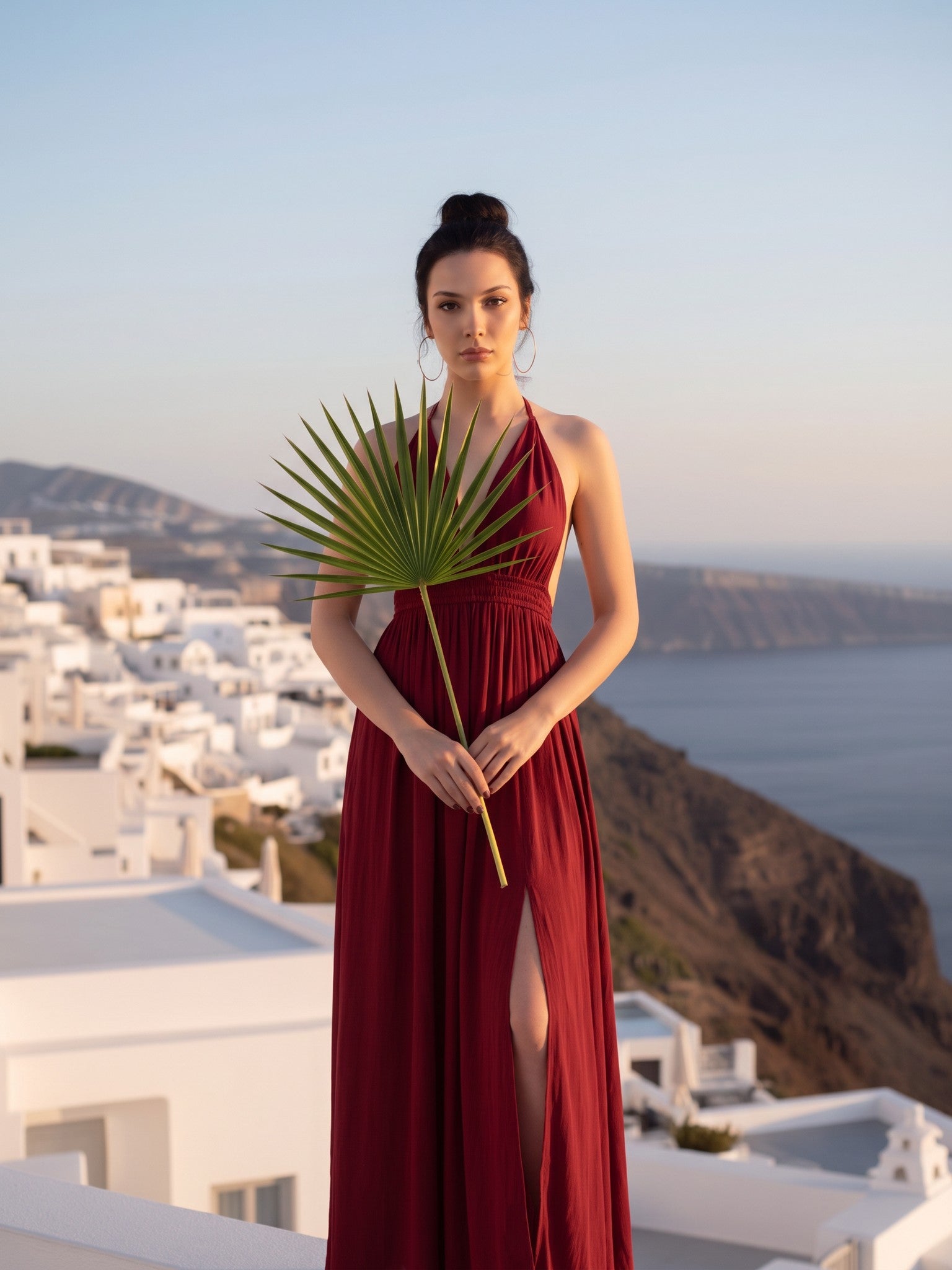 Surin Keyhole Maxi Dress — Red